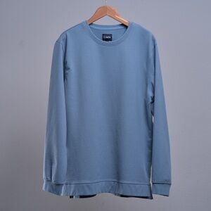 Cuts Men's XXL Blue Sweatshirt Split Hem Hyperloop Pullover Crewneck